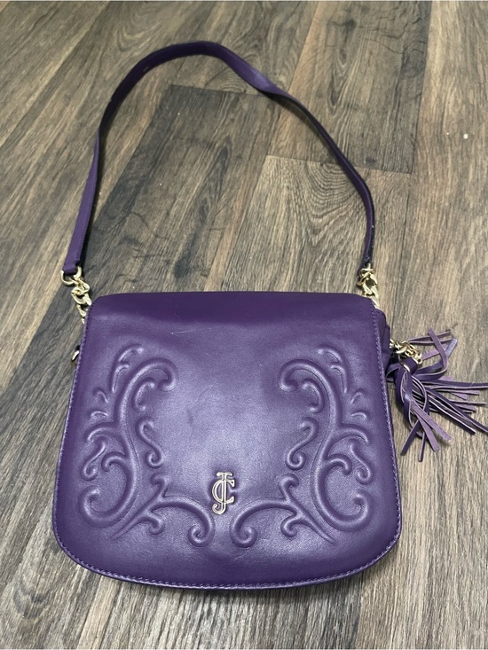 Juicy Couture Handbags - Vintage Juicy Couture Olvera Purple Carved Leather Crossbody Bag Y2K